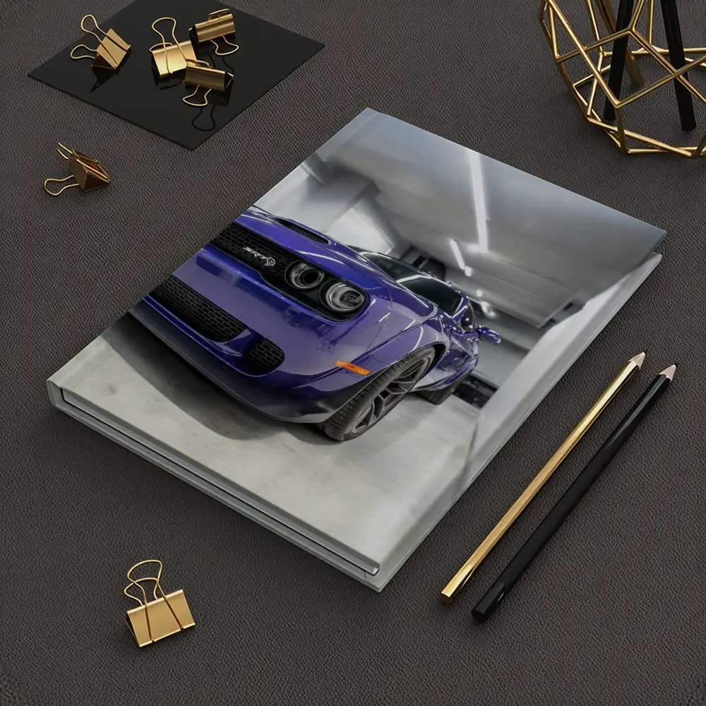 Dodge Challenger SRT Purple Garage Shot – Notebooks