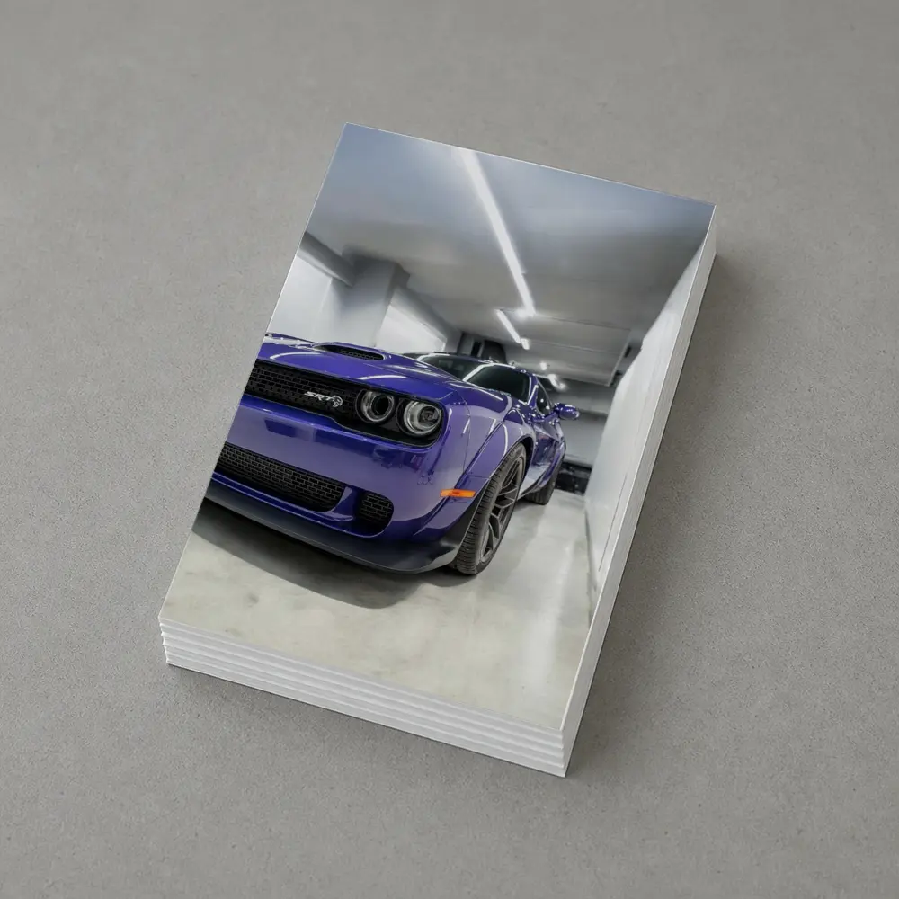Dodge Challenger SRT Purple Garage Shot – Postcards