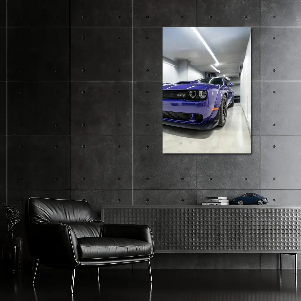Dodge Challenger SRT Purple Garage Shot – Wall Art