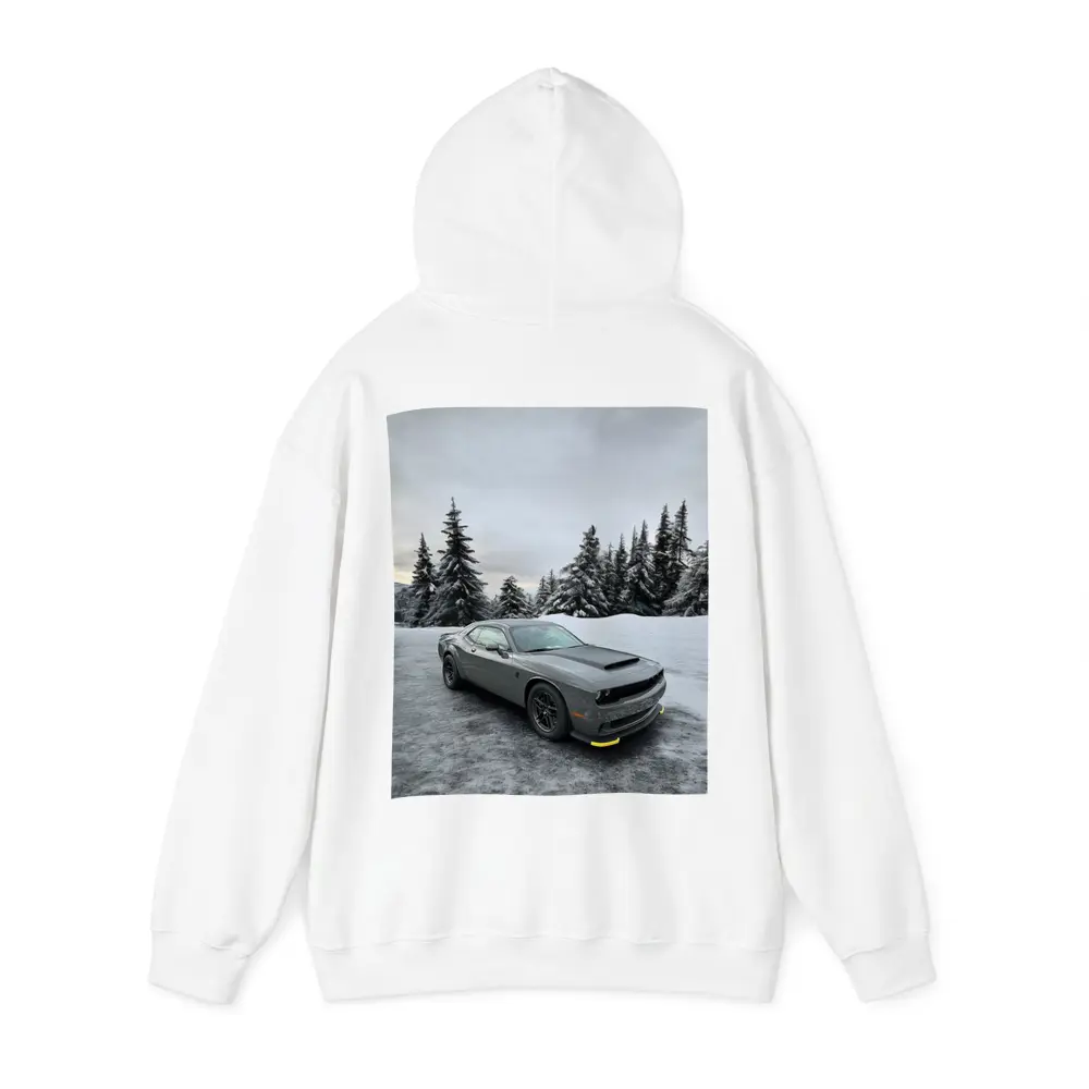 Dodge Challenger SRT Gray Winter Snow Scene – Hoodies