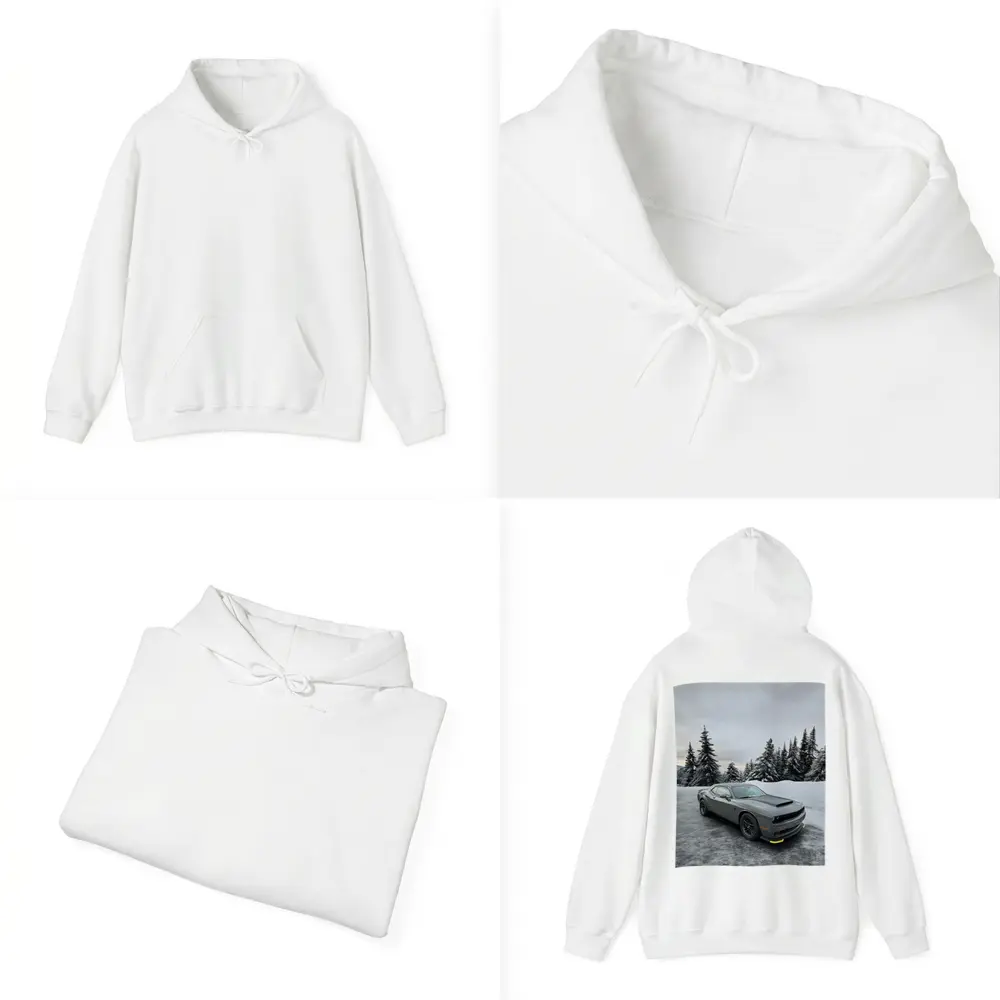 Dodge Challenger SRT Gray Winter Snow Scene – Hoodies