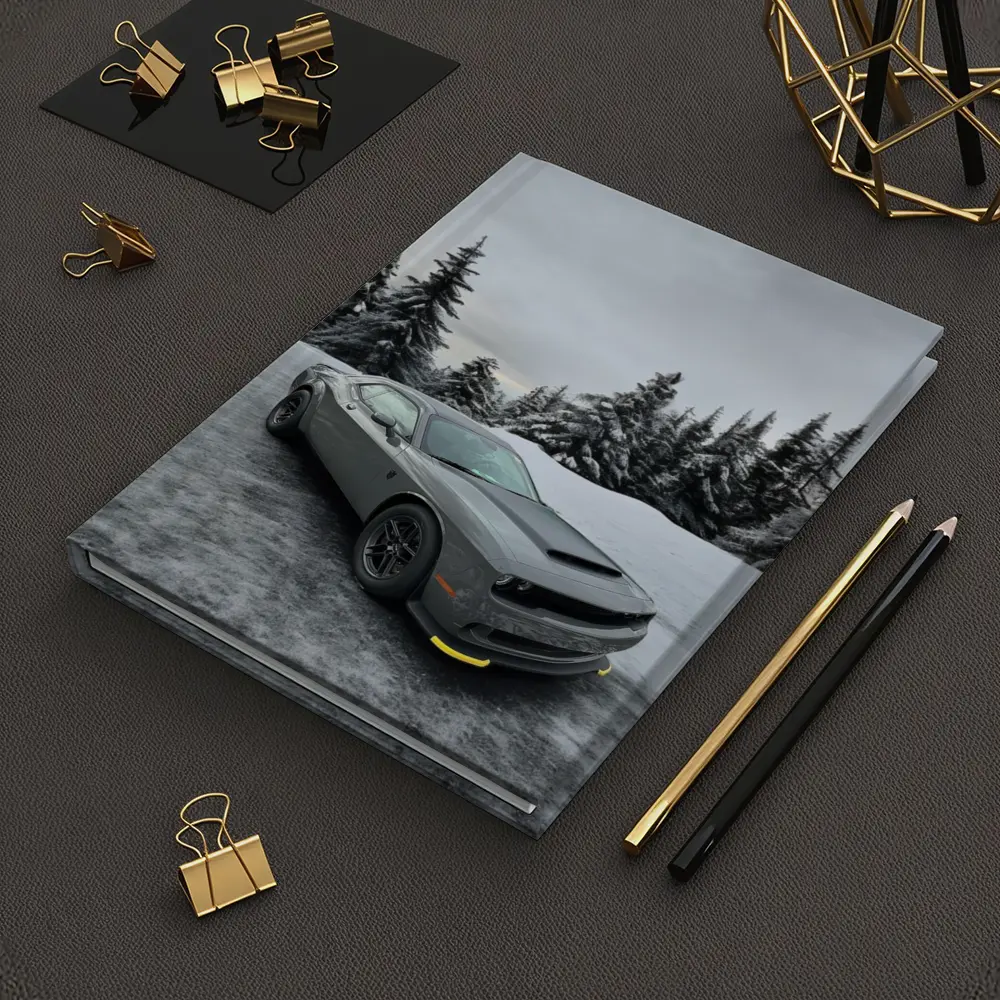 Dodge Challenger SRT Gray Winter Snow Scene – Notebooks