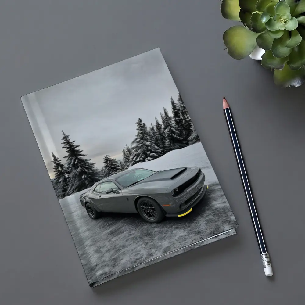 Dodge Challenger SRT Gray Winter Snow Scene – Notebooks