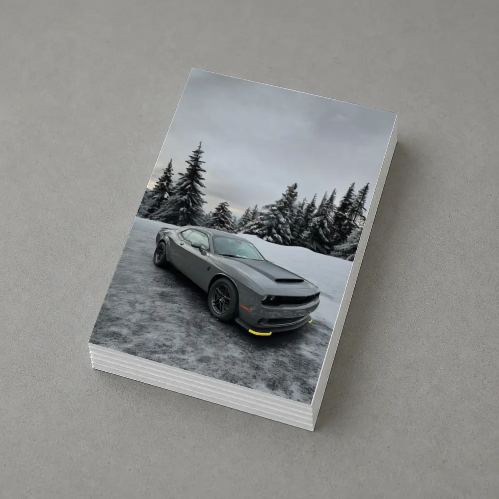 Dodge Challenger SRT Gray Winter Snow Scene – Postcards