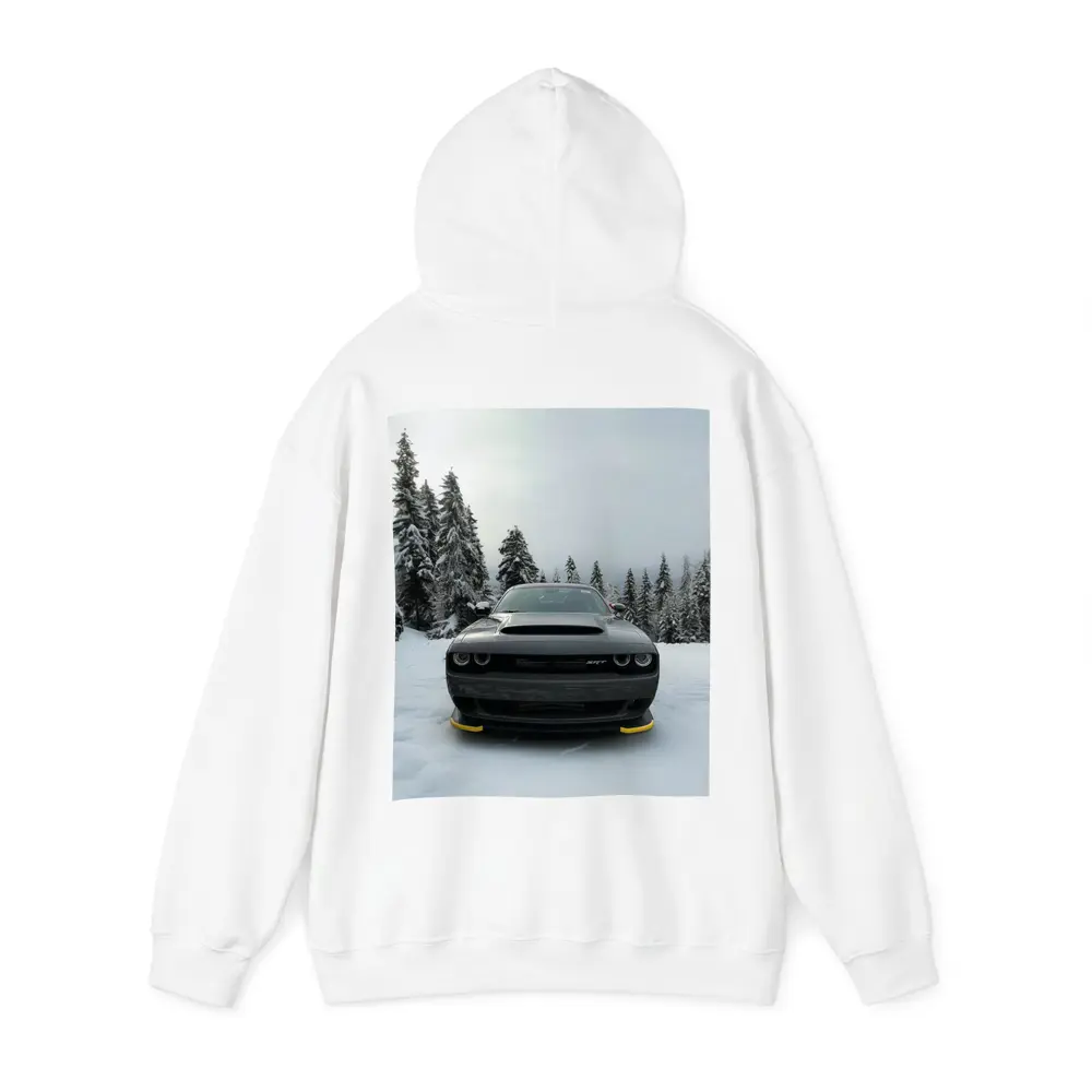 Dodge Challenger SRT Black In Winter Snow – Hoodies