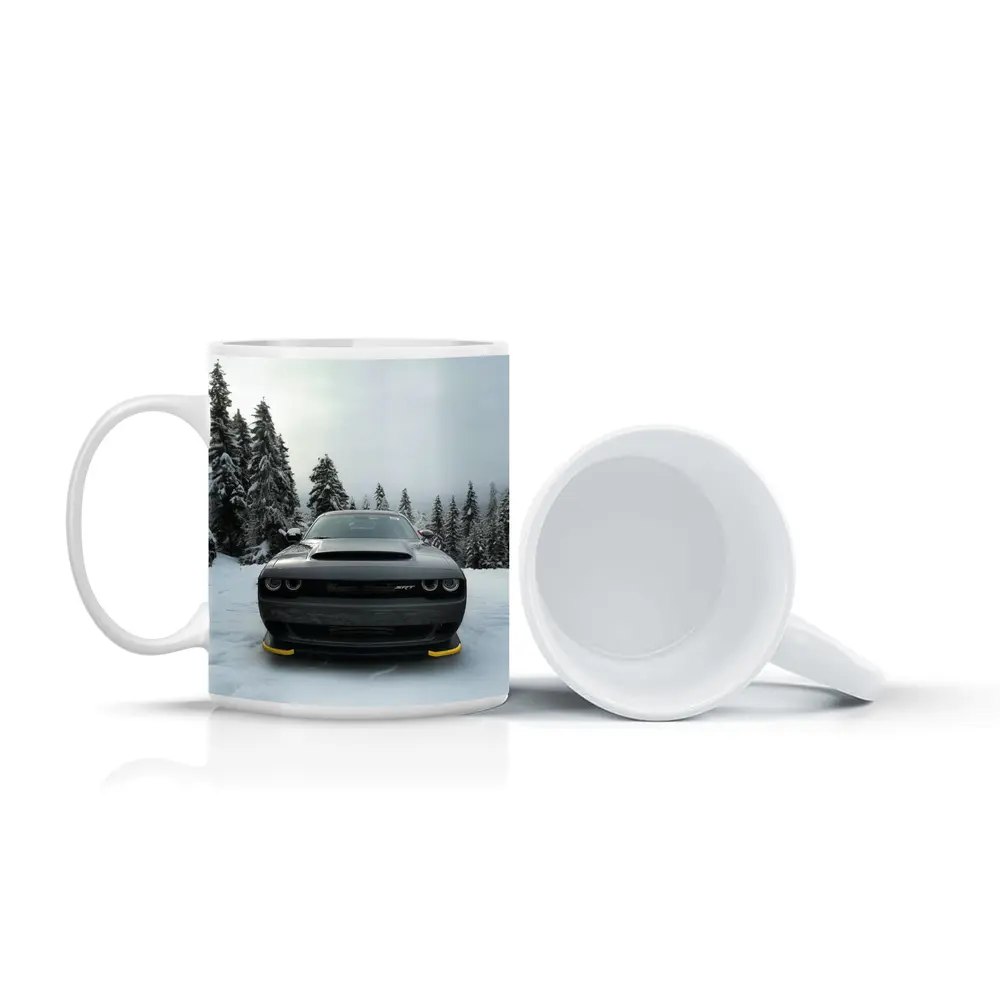 Dodge Challenger SRT Black In Winter Snow – Mugs