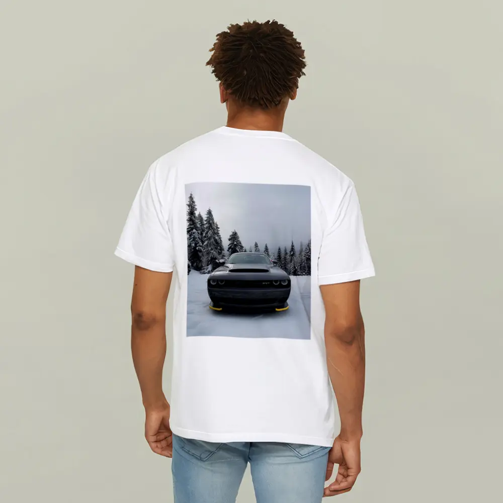 Dodge Challenger SRT Black In Winter Snow – T-Shirts