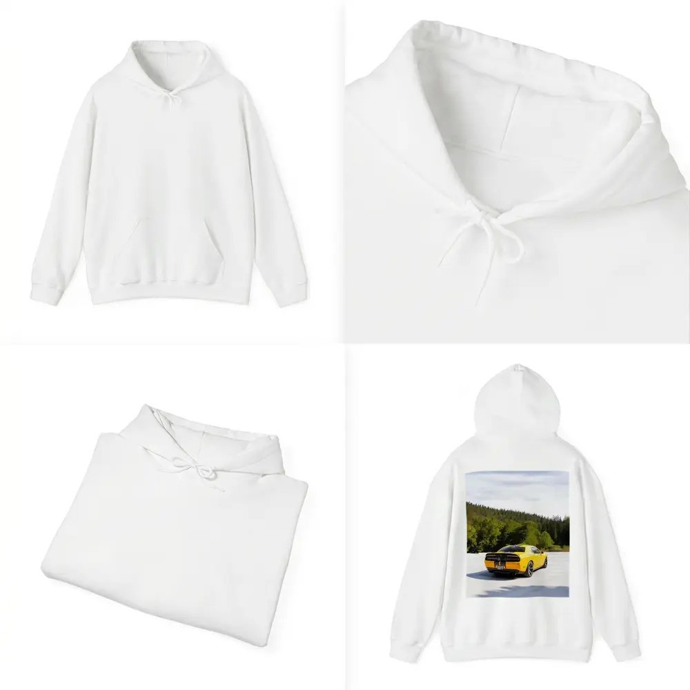Dodge Challenger SRT Yellow Forest Background – Hoodies