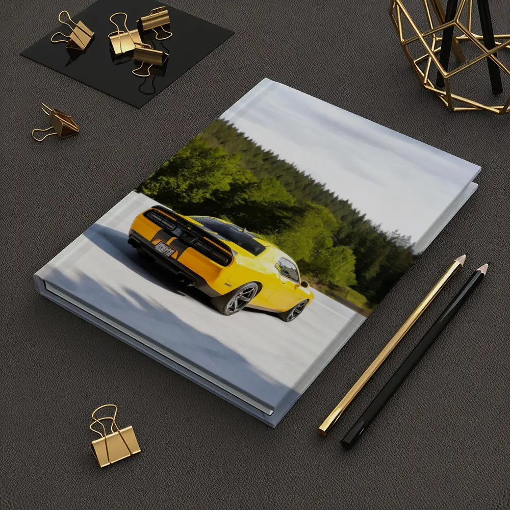 Dodge Challenger SRT Yellow Forest Background – Notebooks