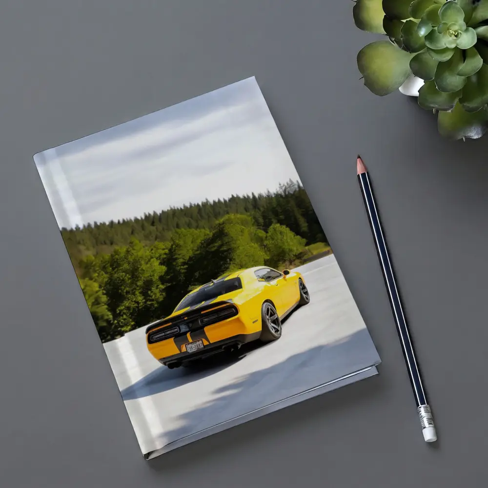 Dodge Challenger SRT Yellow Forest Background – Notebooks