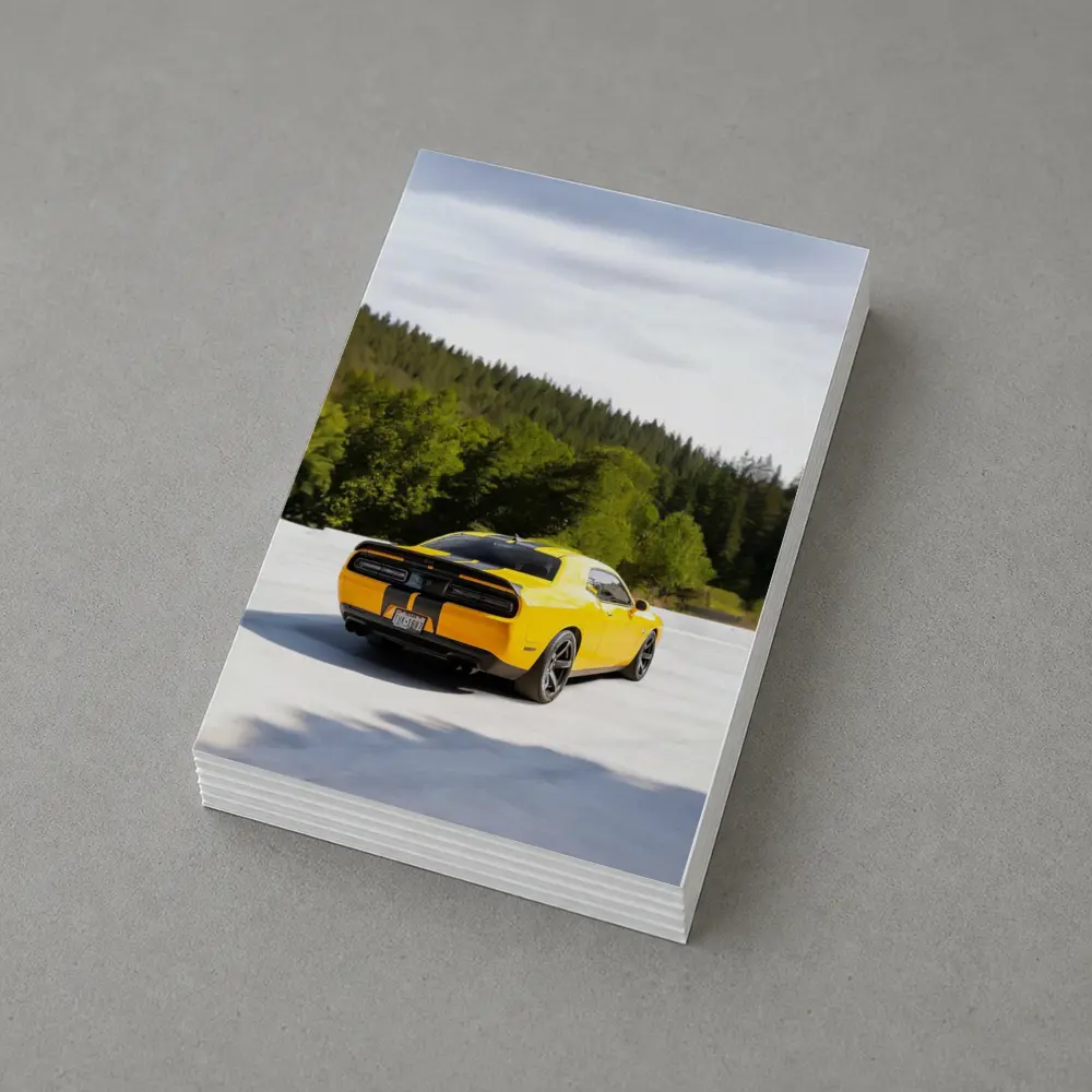 Dodge Challenger SRT Yellow Forest Background – Postcards