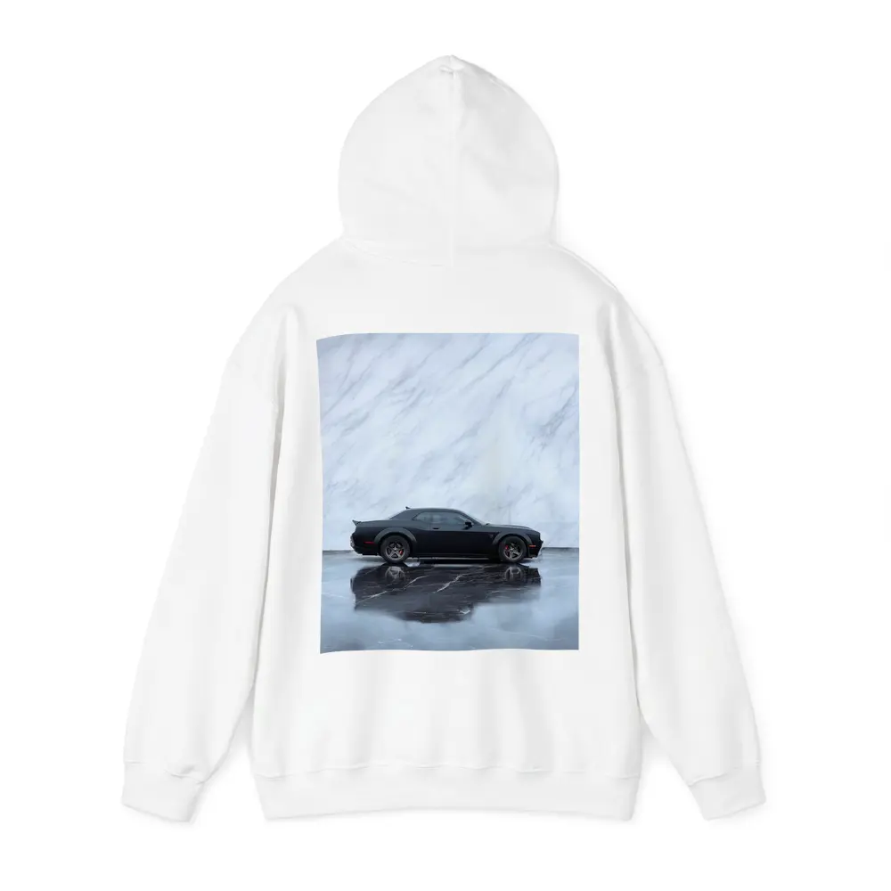 Dodge Challenger Hellcat Black Marble Background – Hoodies