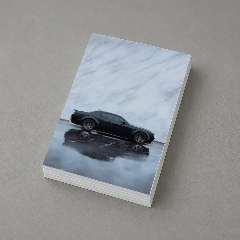 Dodge Challenger Hellcat Black Marble Background – Postcards