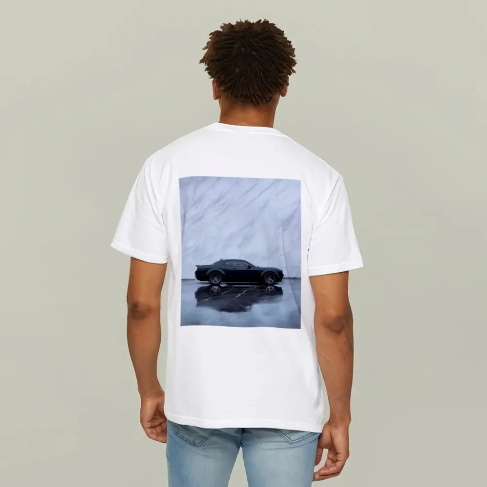 Dodge Challenger Hellcat Black Marble Background – T-Shirts
