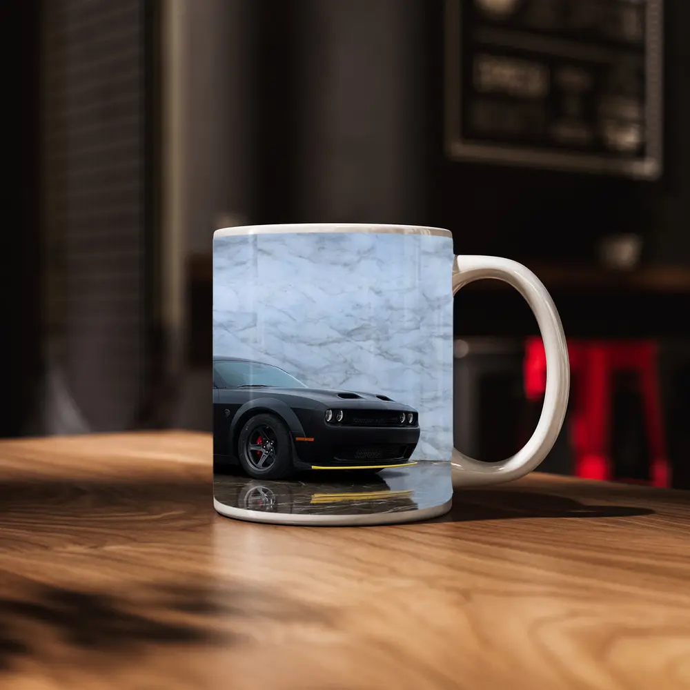 Dodge Challenger Hellcat Matte Black Marble – Mugs