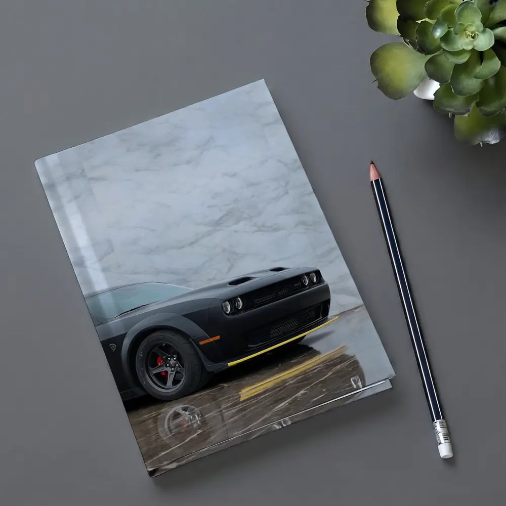 Dodge Challenger Hellcat Matte Black Marble – Notebooks