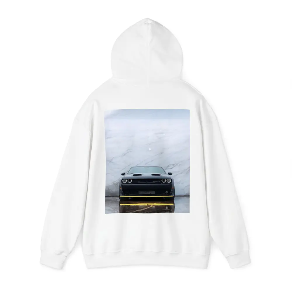 Dodge Challenger Front View Marble Background – Hoodies