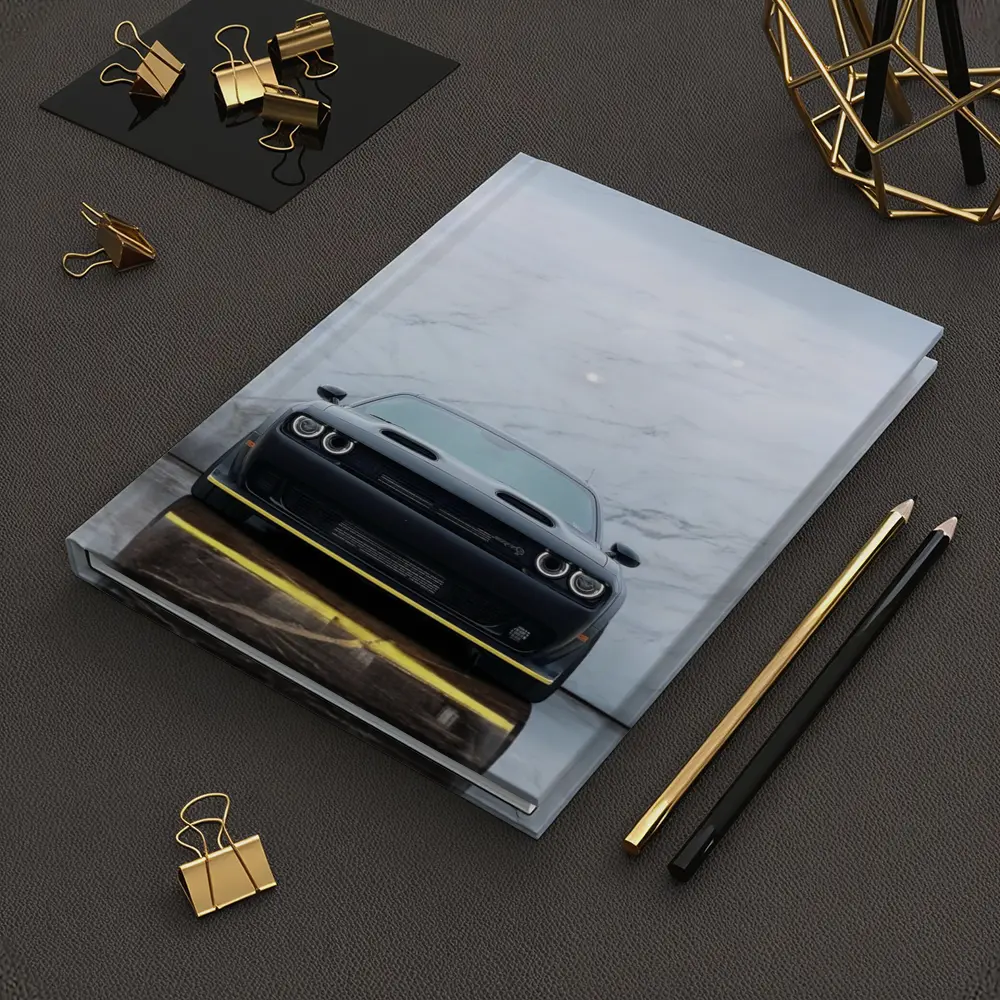 Dodge Challenger Front View Marble Background – Notebooks