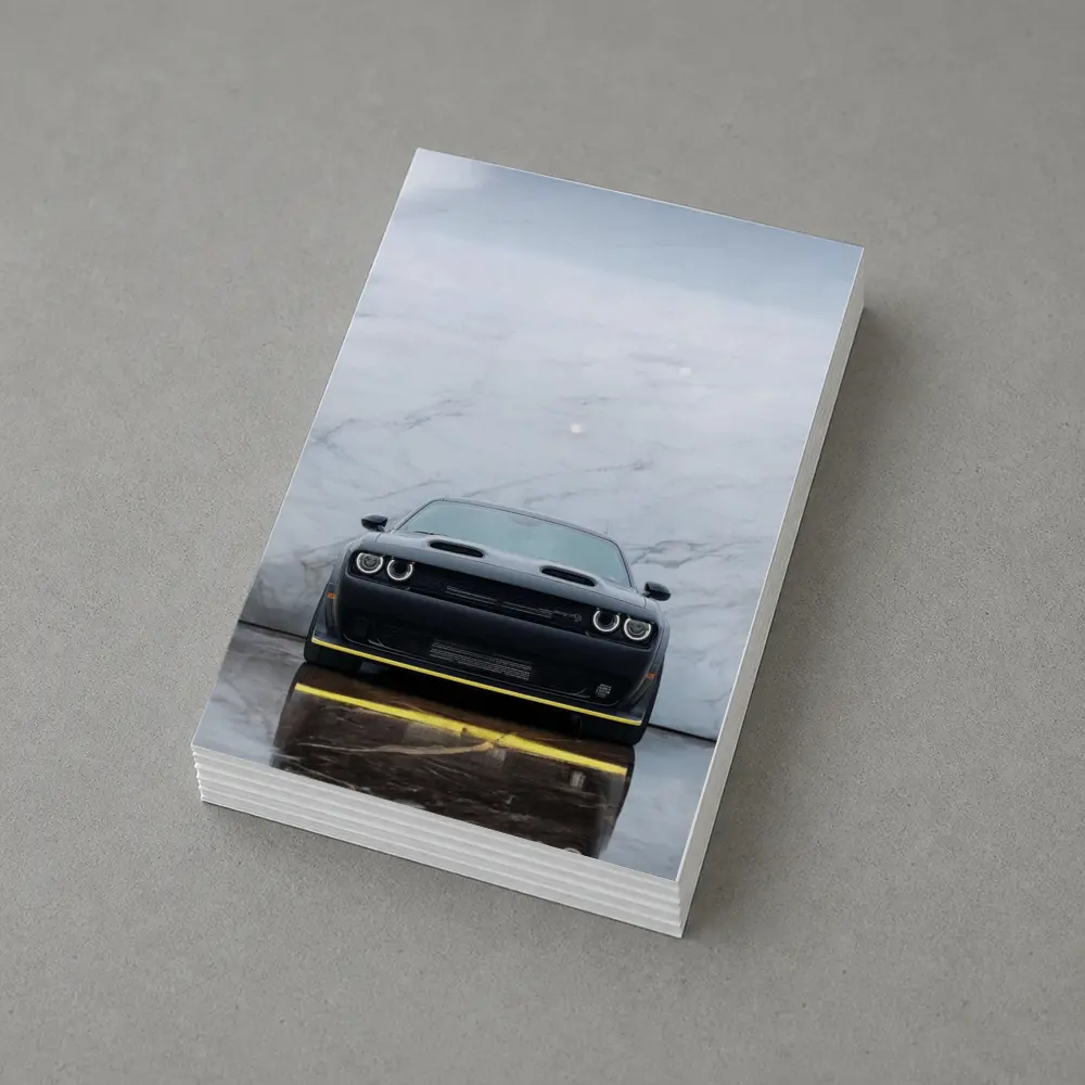 Dodge Challenger Front View Marble Background – Postcards