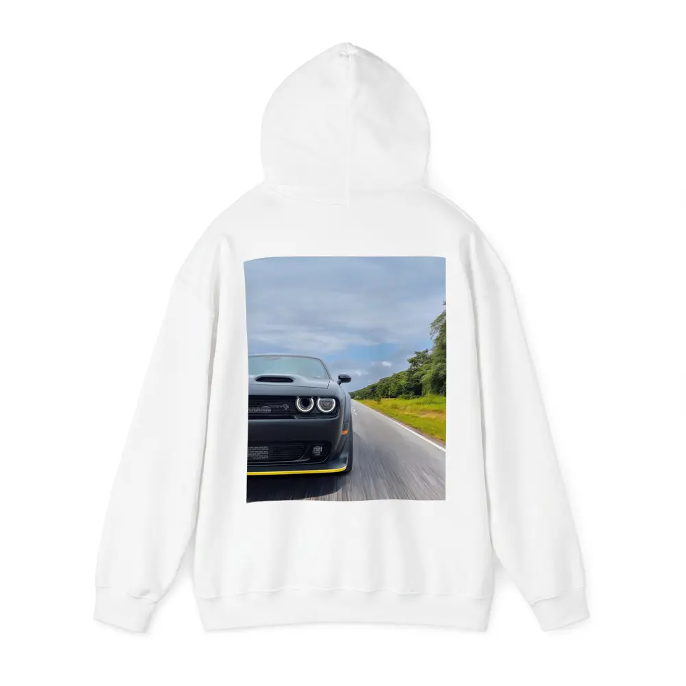 Dodge Challenger Hellcat Speeding Open Road – Hoodies