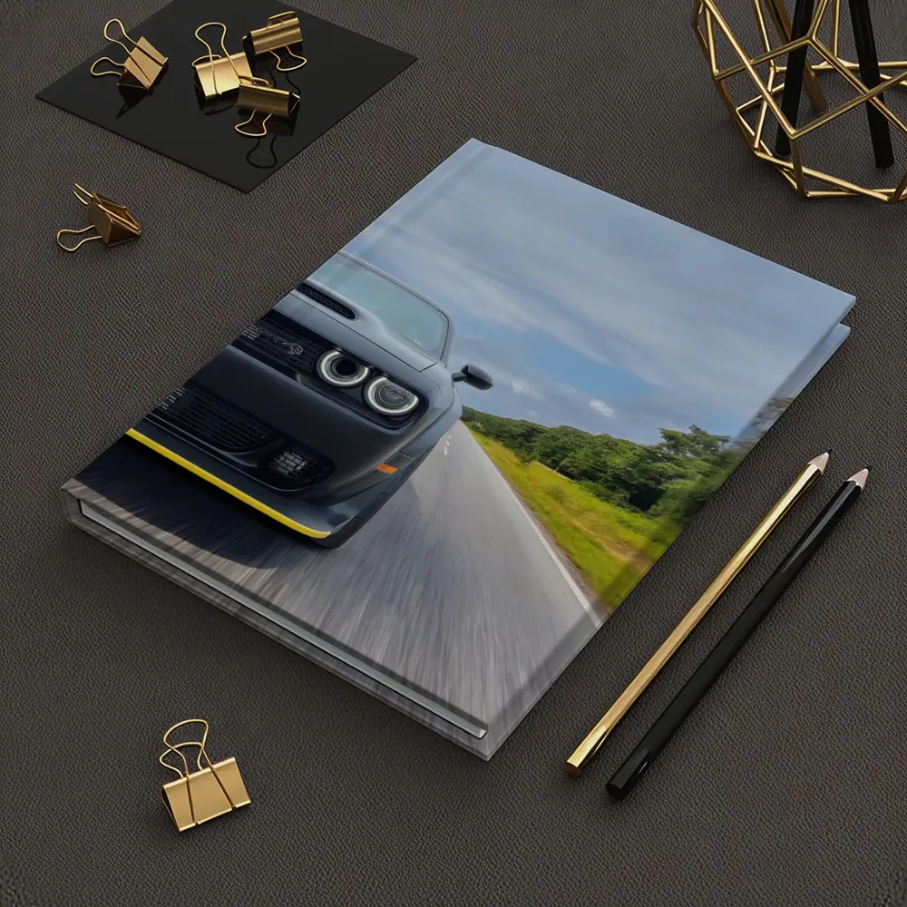 Dodge Challenger Hellcat Speeding Open Road – Notebooks