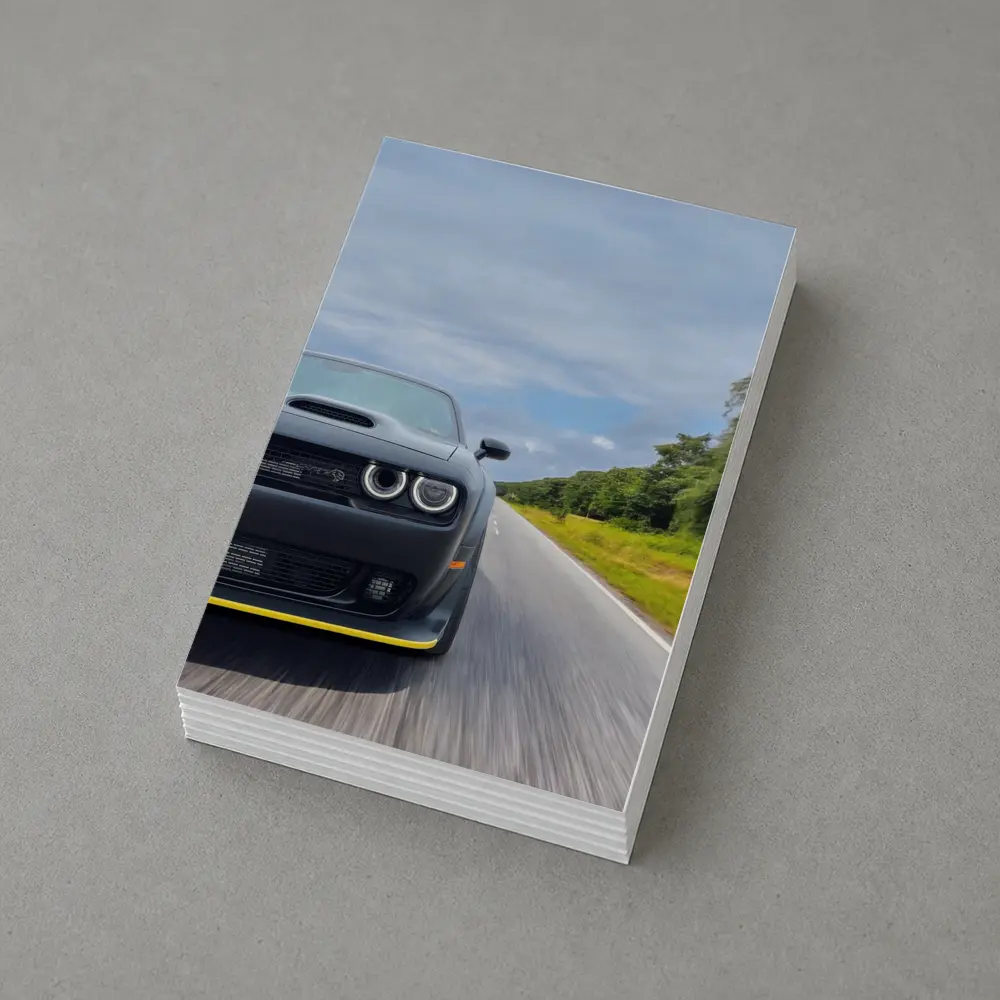 Dodge Challenger Hellcat Speeding Open Road – Postcards