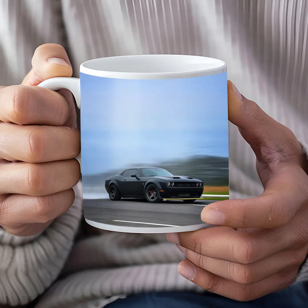 Dodge Challenger Hellcat Drifting On Track – Mugs