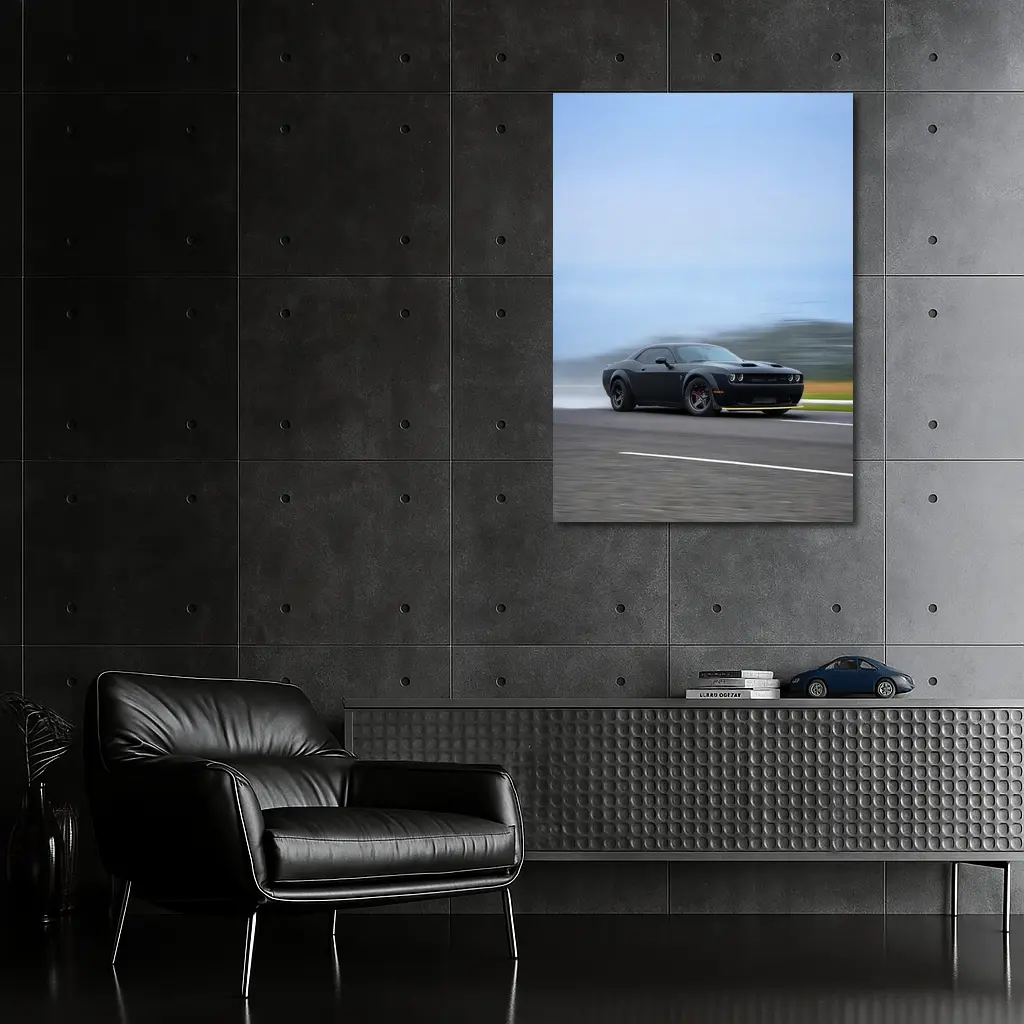 Dodge Challenger Hellcat Drifting On Track – Wall Art