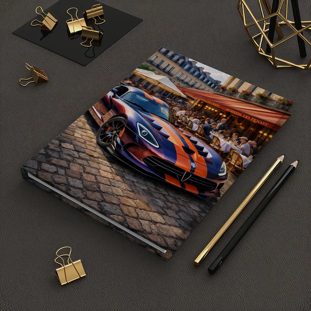 Dodge Viper Parked Outside Paris Cafe – Notebooks
