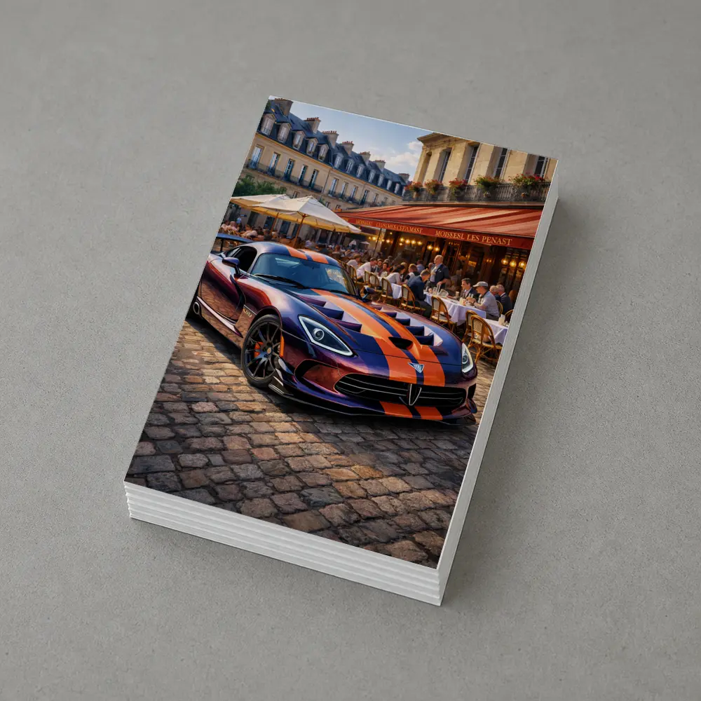 Dodge Viper Parked Outside Paris Cafe – Postcards