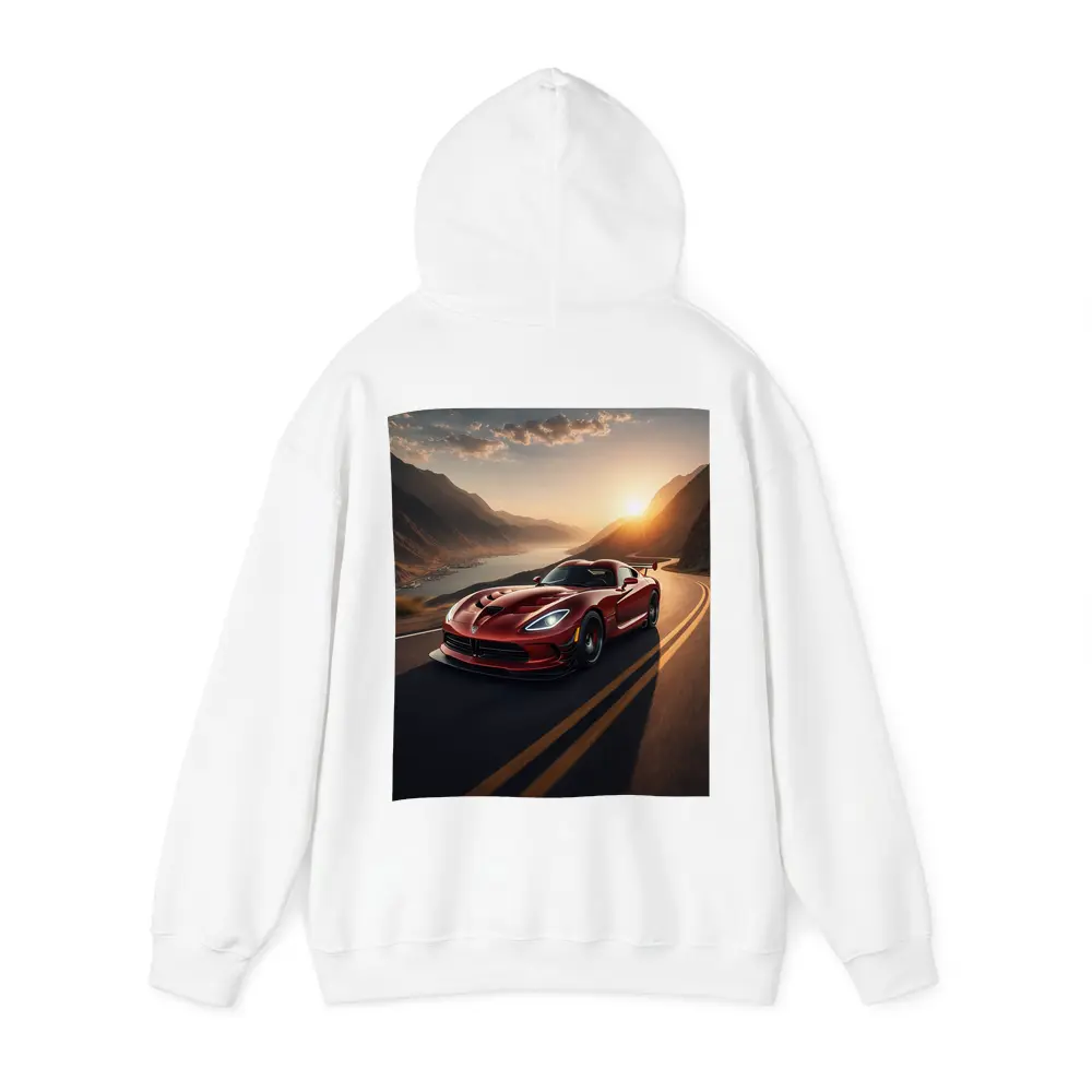 Dodge Viper Driving Mountain Road At Sunset – Hoodies