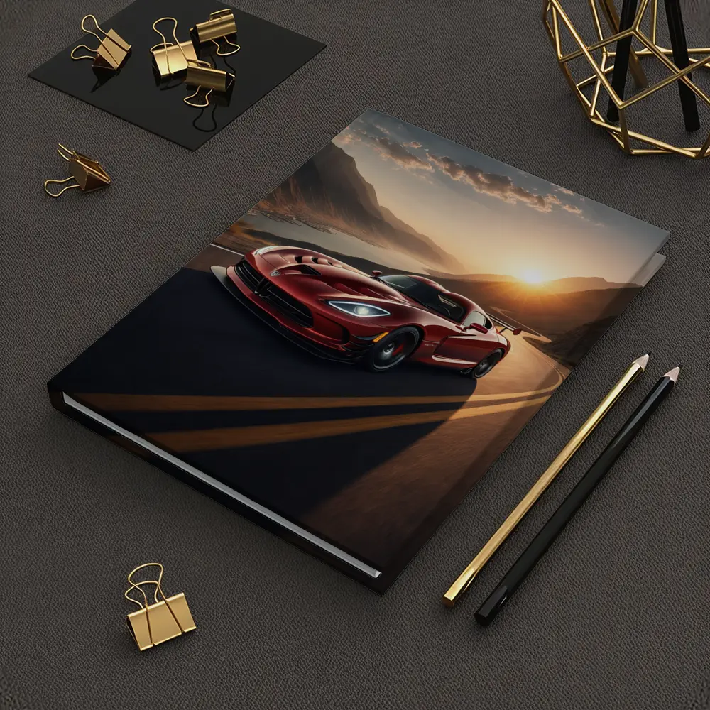 Dodge Viper Driving Mountain Road At Sunset – Notebooks