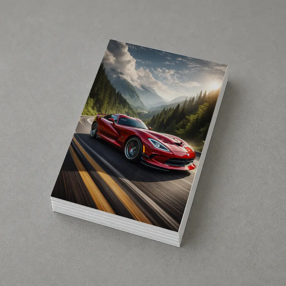 Dodge Viper Red Sports Car Mountain Road – Postcards