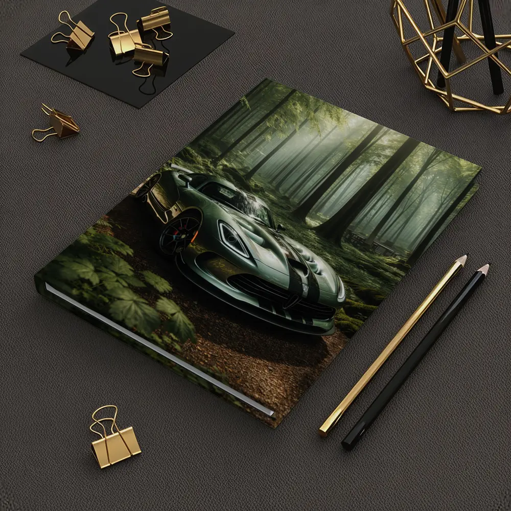 Dodge Viper Parked Deep Forest Setting – Notebooks