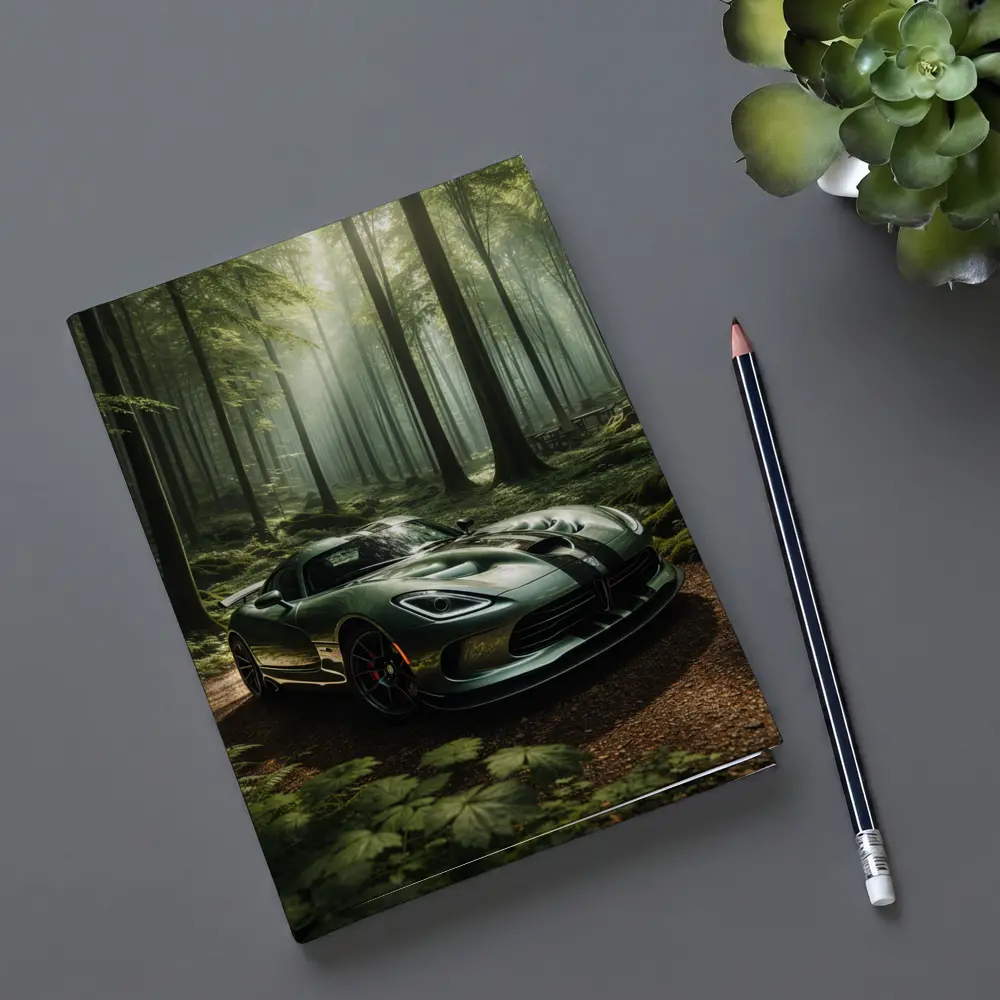 Dodge Viper Parked Deep Forest Setting – Notebooks