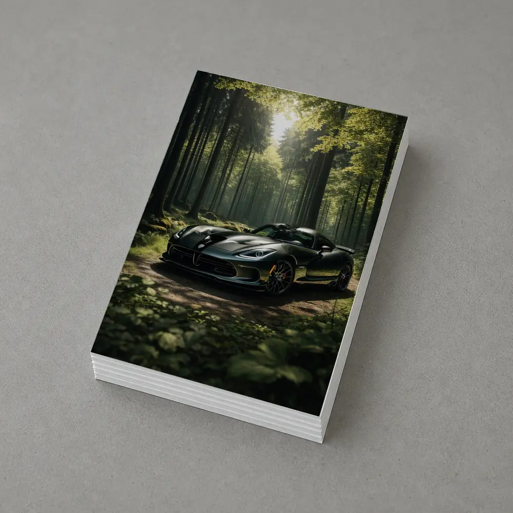 Dodge Viper Parked Deep Forest Setting – Postcards