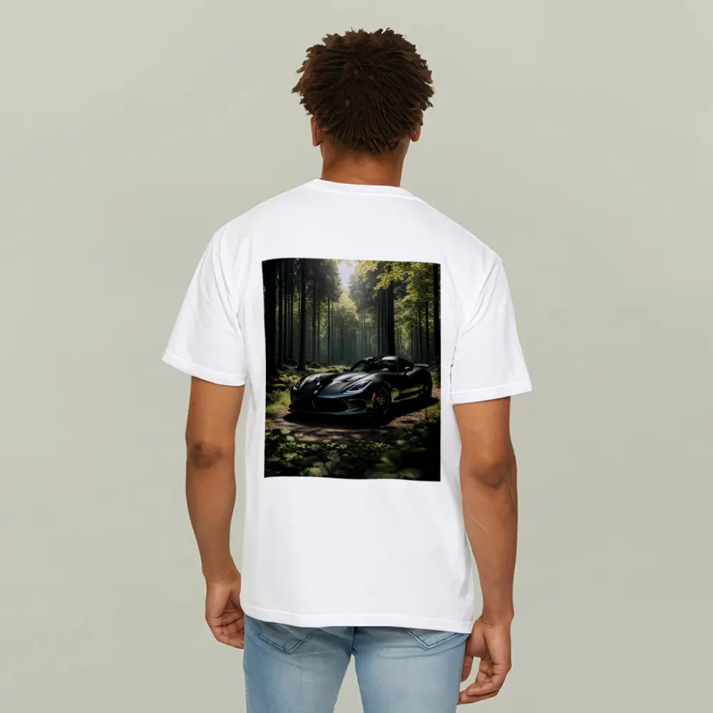 Dodge Viper Parked Deep Forest Setting – T-Shirts