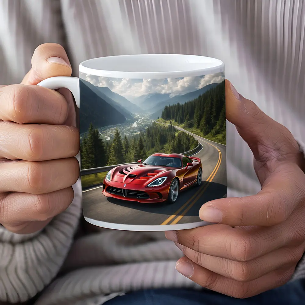 Dodge Viper Red on Mountain Road – Mugs