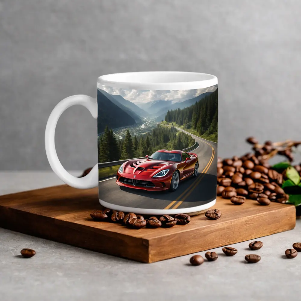 Dodge Viper Red on Mountain Road – Mugs