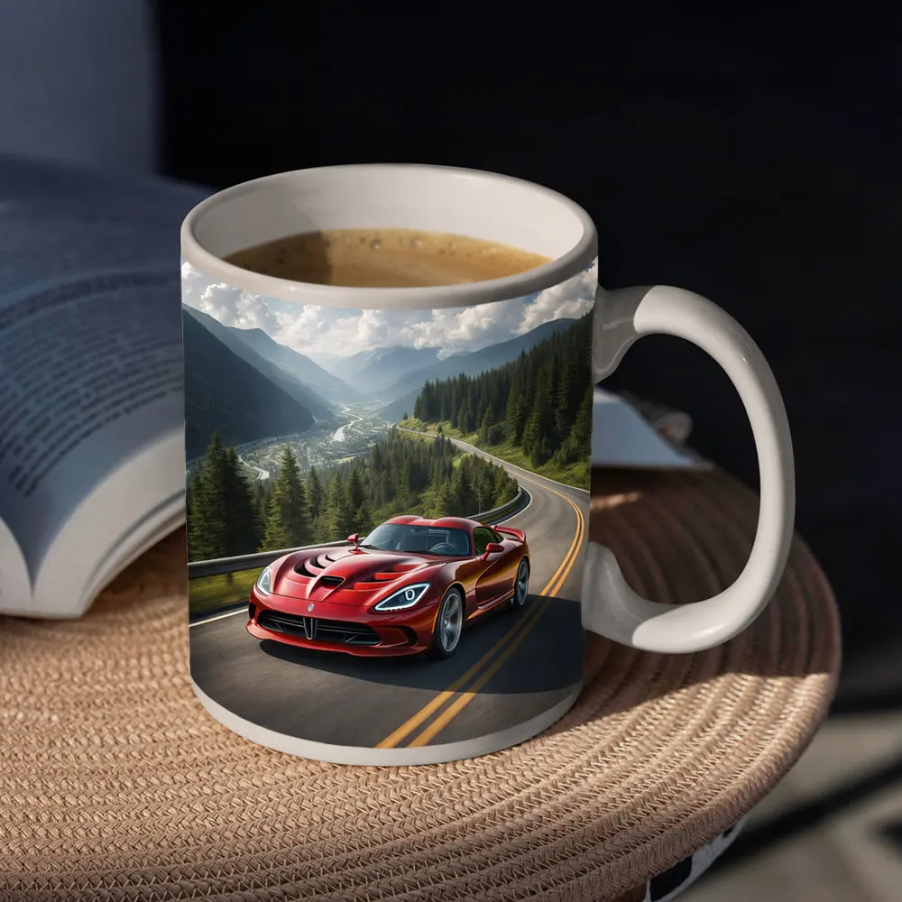 Dodge Viper Red on Mountain Road – Mugs