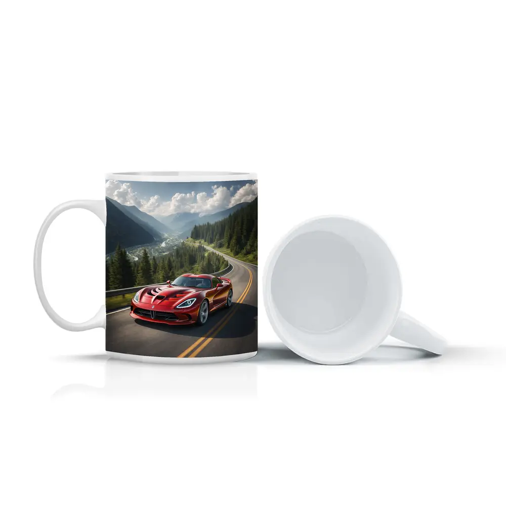 Dodge Viper Red on Mountain Road – Mugs