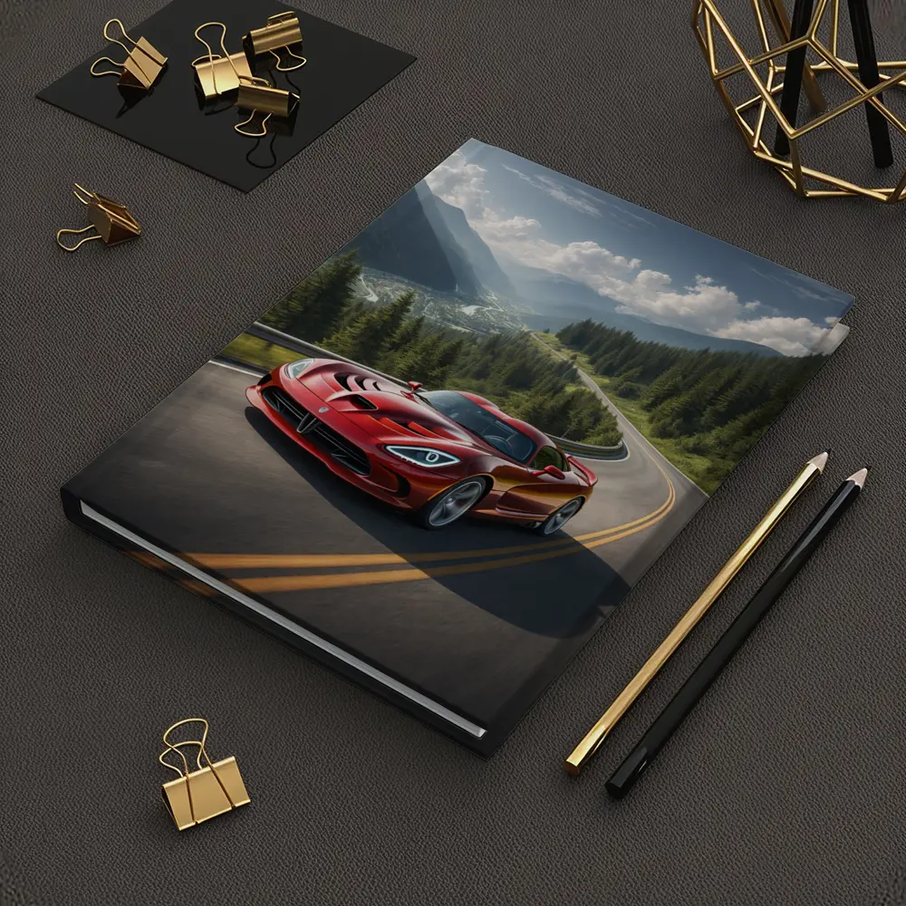 Dodge Viper Red on Mountain Road – Notebooks