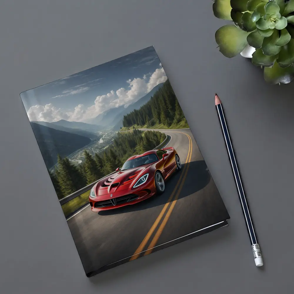 Dodge Viper Red on Mountain Road – Notebooks