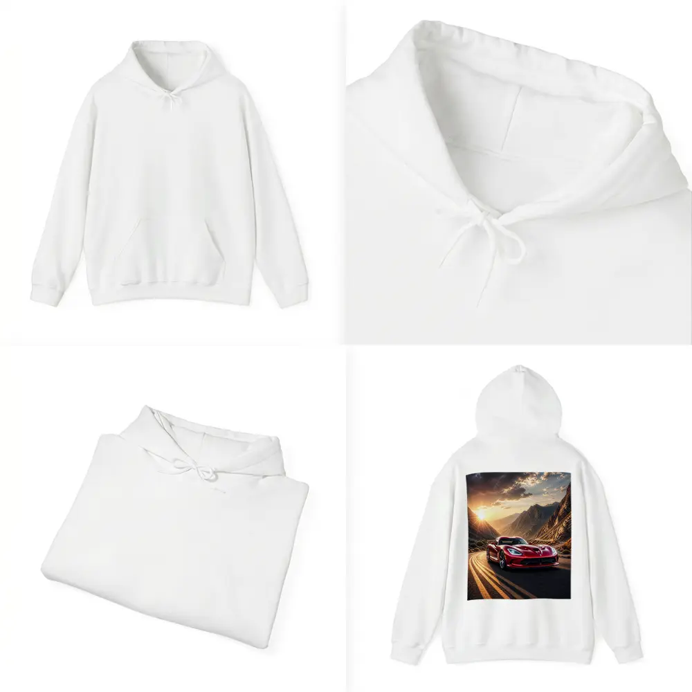 Dodge Viper Red Sports Car Mountain Road – Hoodies