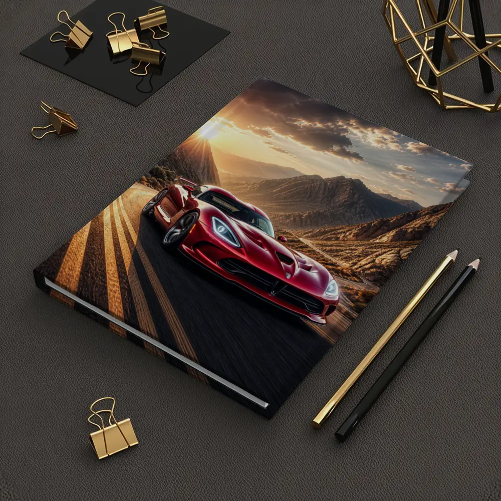 Dodge Viper Red Sports Car Mountain Road – Notebooks