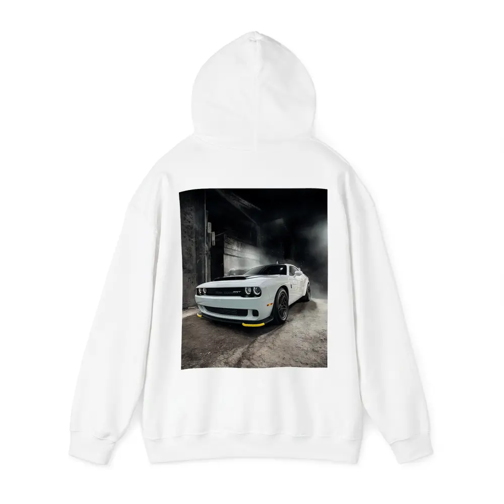Dodge Challenger SRT White Abandoned Building – Hoodies