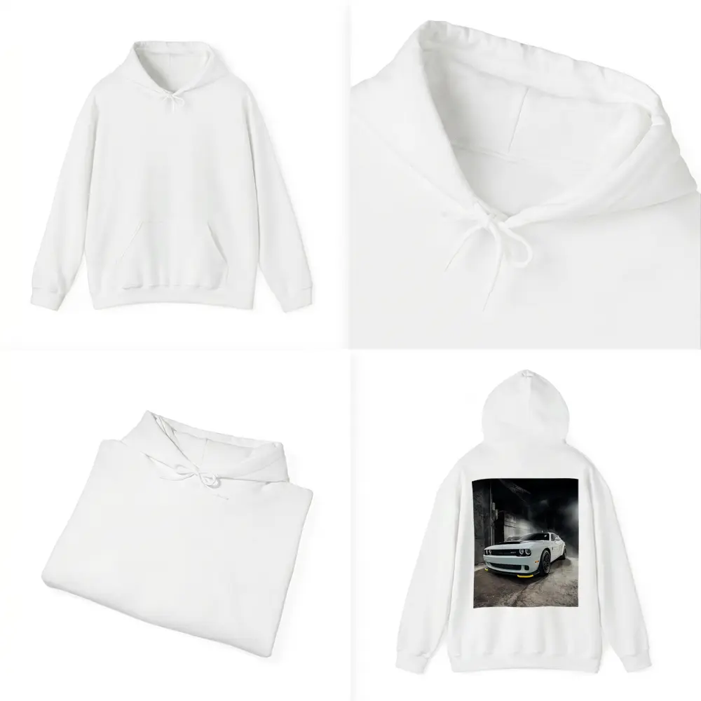 Dodge Challenger SRT White Abandoned Building – Hoodies