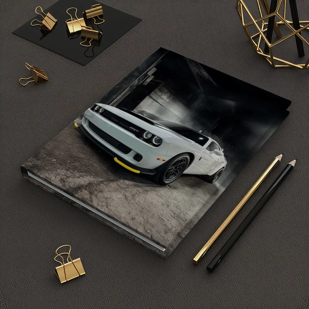 Dodge Challenger SRT White Abandoned Building – Notebooks