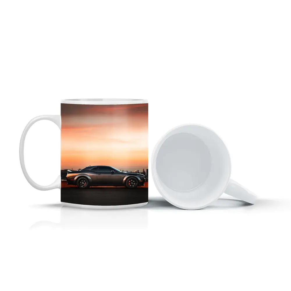 Dodge Challenger Muscle Car City Sunset – Mugs