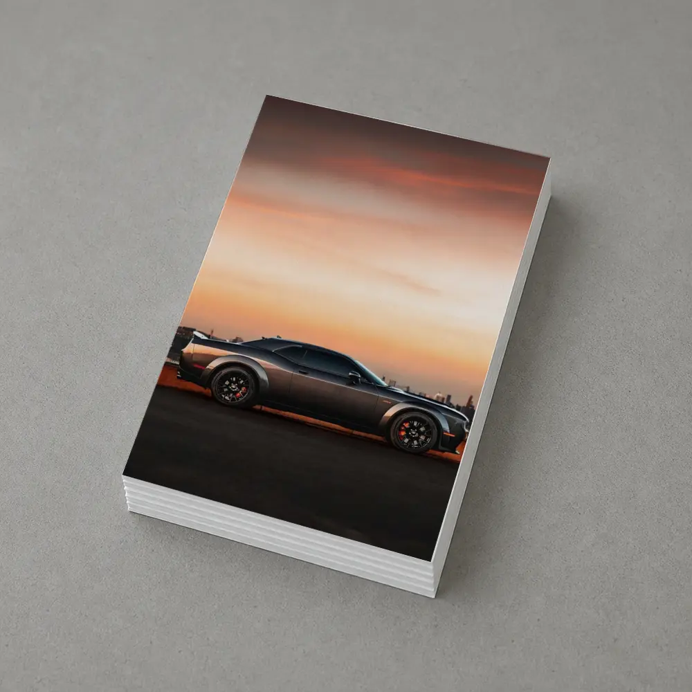 Dodge Challenger Muscle Car City Sunset – Postcards